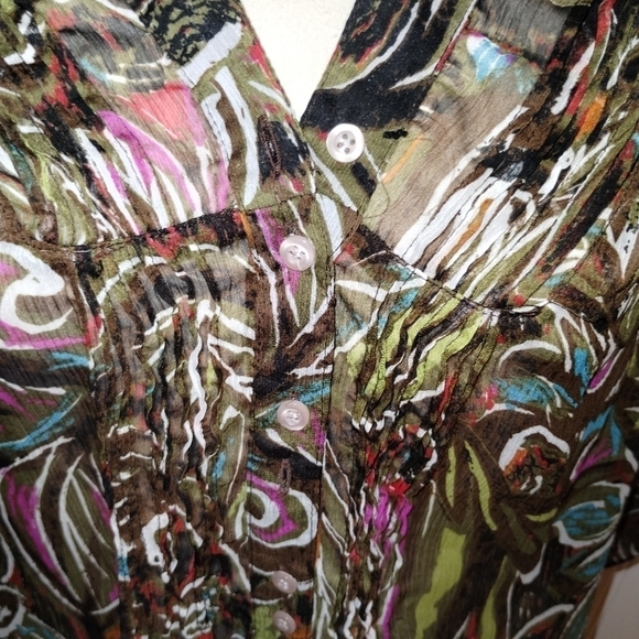 Christopher and Banks sheer v-neck blouse - Picture 2 of 5